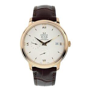 Omega De Ville 18k Rose Gold Silver Dial 39.5mm Auto Watch 424.53.40.21.02.001